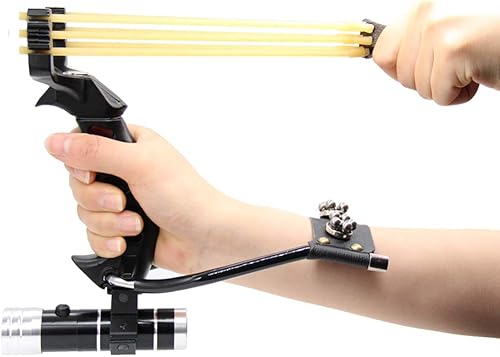 Miniatura 4 de ZGYBY Slingshot, juego de hondas, cohetes de muñeca para adultos, catapulta de alta velocidad con bolas de munición y banda de goma