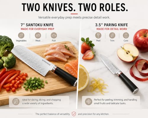 AETHER EDGE 2-Piece Santoku Chef Knife Set, 7" Santoku & 3.5" Paring - image 4