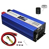 MOVFFGGRM 2000W Pure Sine Wave Power Inverter peak-4000 Watt,DC 12V to 110V,with 3xAC,2xUSB Port,LCD