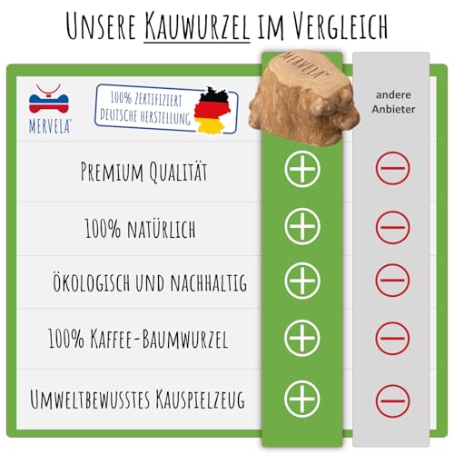 MERVELA® Kauwurzel für mittelere Hunde – Natürliches Kauspielzeug – Zahnpflege & Langlebig – Ideal für Starke Kauer – natürliche Beschäftigung (Kauwurzel Medium 1 Stück)