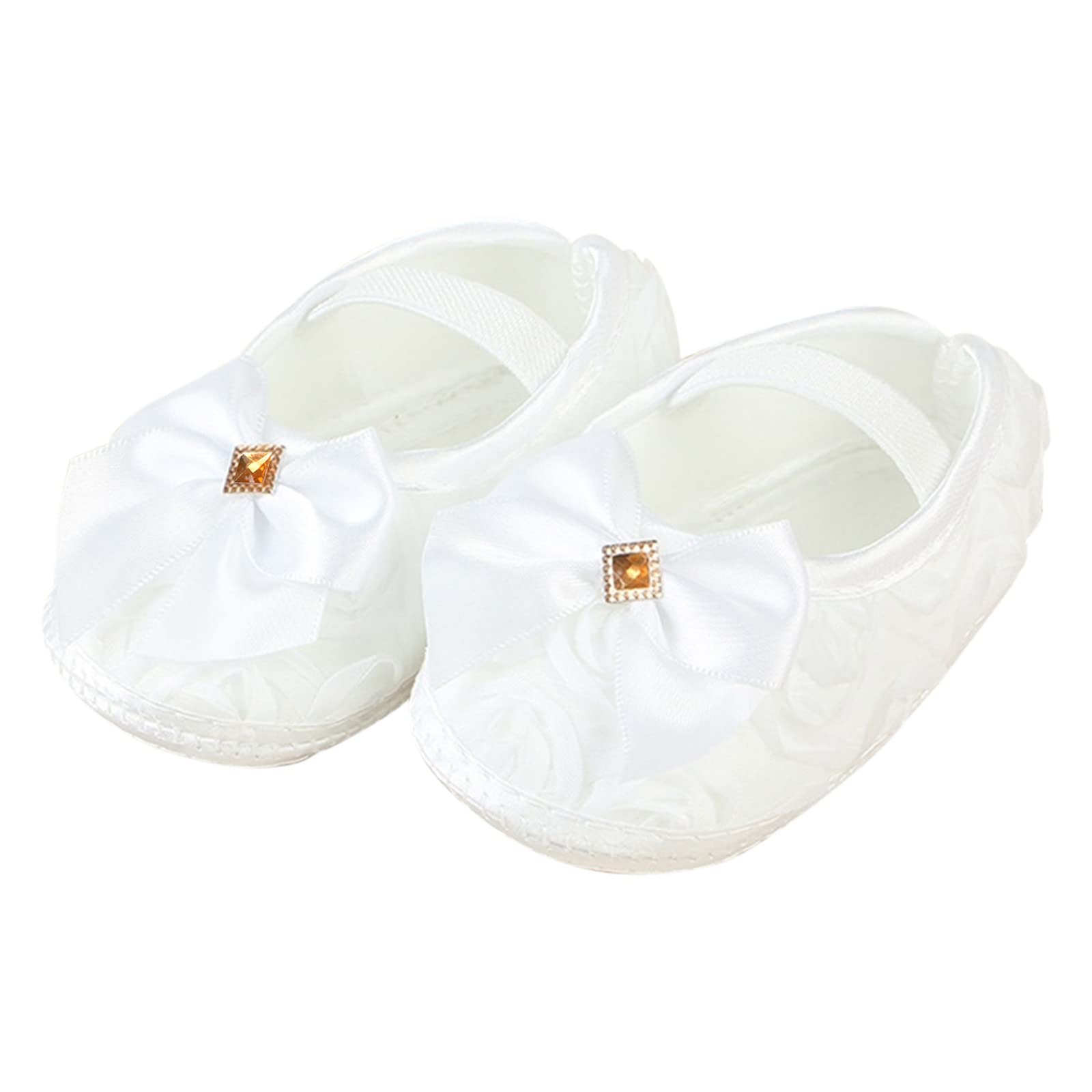 Spring and Summer Children Infant Toddler Shoes Girls Floor Sports Shoes Flower Upper Bow Light and Girl Shoes (White, 4 Infant)