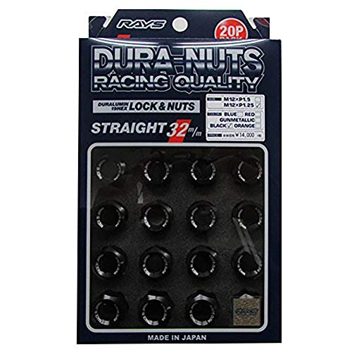 RAYS (レイズ) ジュラルミンロック&ナットセット L32 5H用 M12X1.25 ブラックアルマイト 74020001106BK