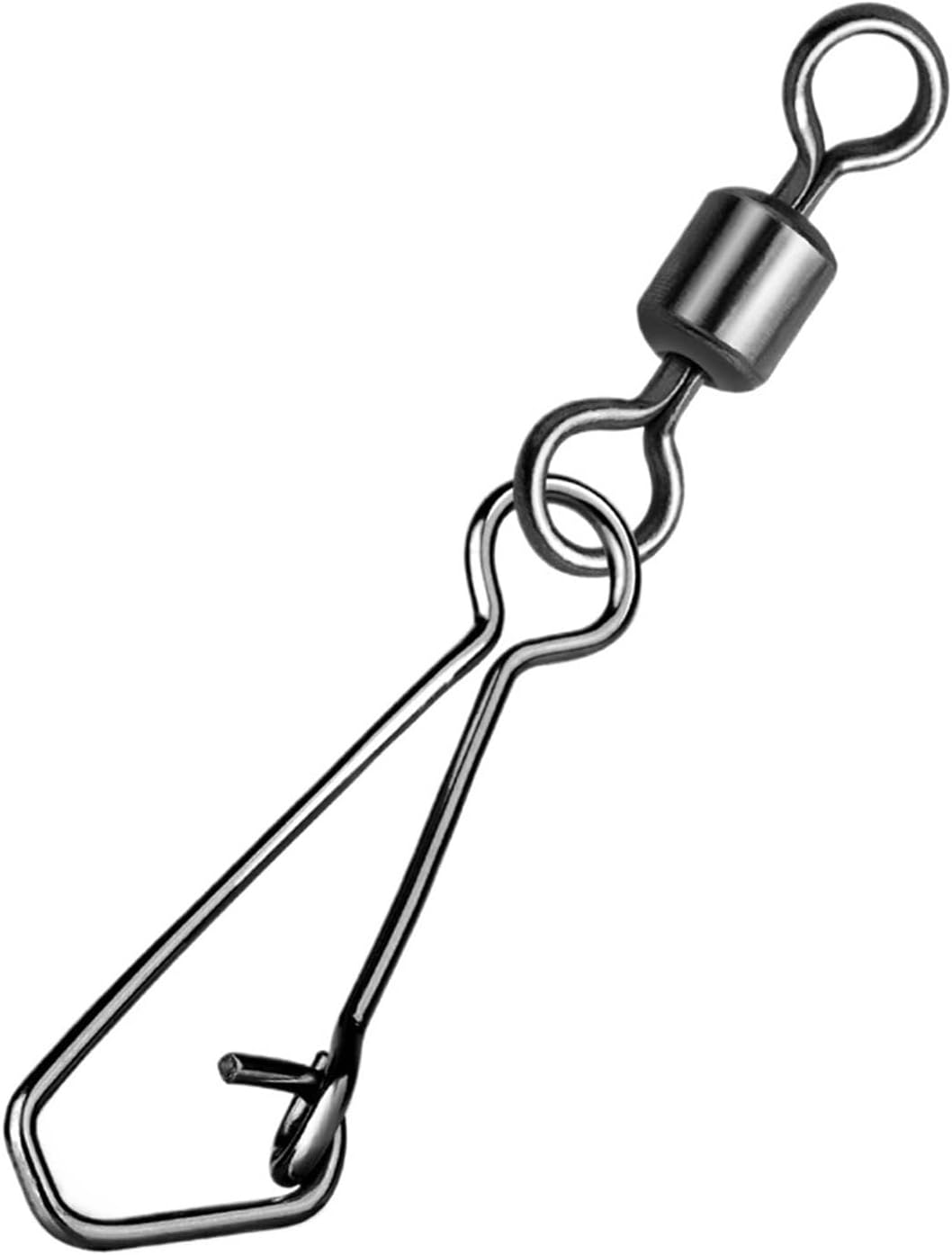 50pcs Rolling Swivel Snap Fishing Snap Swivel Quick Change Swivel Tackle Barrel Swivels with Carabiner Stainless Steel