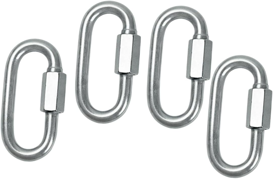 Double Ended Pulling Buckle Snaps Hook,Double-End Chains 4pcs 304 Chain Quick Link Shackles D Ring Shackles