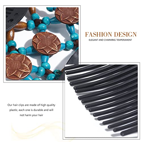 Brinie Magic Hair Side Comb Stretchy Double Comb Beaded Magic Elastic Hair Clips Double Slides Hair Combs Bun Maker Hair Accessories (Pack Of 2) (Type A) #TOP1