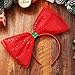Latious Christmas Bow Headband Red Sequin Headbands Glitter Xmas Hairband Christmas Costume Headwear for Women (Red)