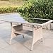 Calma Lux® Polyrattan Gartentisch 120x70x68cm mit Ablage Glas Tischplatte Wetterfest Garten Terrasse Balkon Tisch Esstisch Gartenmöbel (Beige)