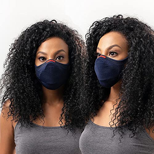 Máscara Fiber Knit Sport + Filtro de Proteção + Suporte (Azul Marinho, M)