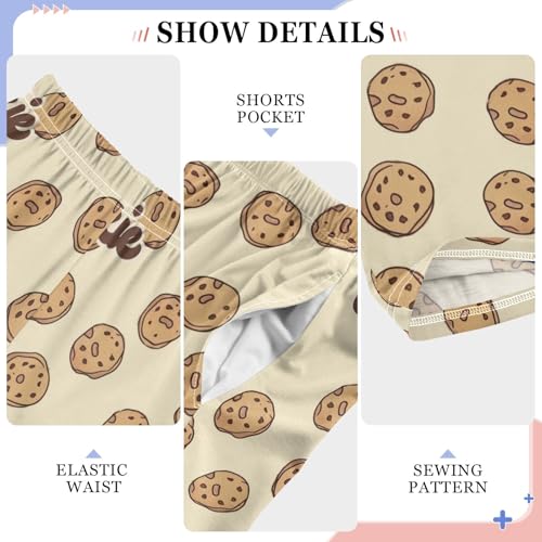 Chocolate Chip Cookies Theme Cute Pajama Pants, Soft Sleepwear Lounge Pants Pajama Pj Bottoms for 6-14 Years4