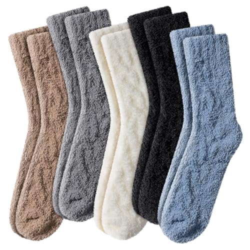 Image of Premillow Fuzzy Socks for Women, Winter Warm & Cozy Fluffy Socks Womens Ultra Soft Sleeping Slipper Sock for Women Gifts