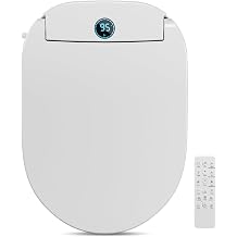 TOTTE Auto Open/Close Lid Bidet Toilet Seat Round, Smart Toilet Seat with Instant Warm Water Heated Bidet Seat &amp; Warm Air Dryer, Multiple Wash Methods, Remote Control, ECO Mode