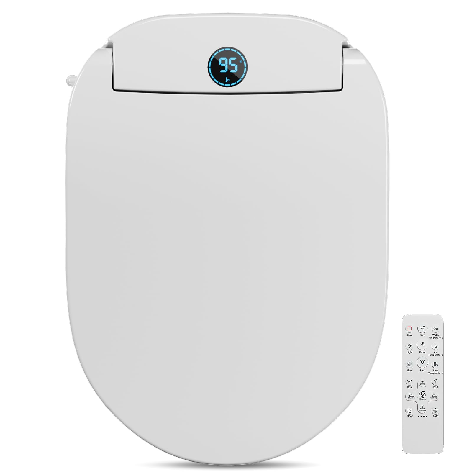 bidet round seat open klows TOTTE Auto Open/Close Lid Bidet Toilet Seat Round, Smart Toilet Seat with  Instant Warm Water Heated Bidet Seat & Warm Air Dryer, Multiple Wash  Methods, Remote Control, ECO Mode