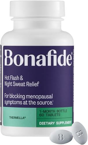Bonafide Thermella Alivio de los sofocos menopáusicos y sudores nocturnos. Suministro para 1 mes (60 tabletas)