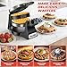 Waffle Maker, 1400W Belgian Waffle Maker, Double Waffle Iron 180° Flip, 8 Slices, Rotating & Nonstick Plates, Removable Drip Tray Easy to Clean, Locking Buckle & Cool Touch Handle, Stainless Steel