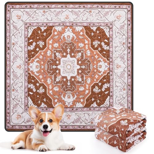LOOBANI 洗えるペットシーツ 超吸水 ペットマット 防水 滑り止め おしっこマット 速乾 漏れ防止 洗濯機で丸洗い おしゃれなデザイン エスニック柄 繰り返し使える 消臭 介護 エコ 噛み耐性 制菌 ペット用 トイレ下敷きマット ペットシーツ 洗える