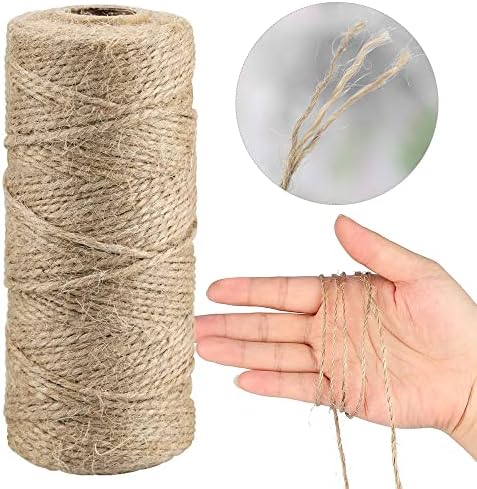 YIDOMDE Naturalny sznurek jutowy, 2 mm x 100 m, sznurek ogrodowy, sznurek do majsterkowania, do majsterkowania, gospodarstwa domowego, do prac artystycznych, prac ogrodowych