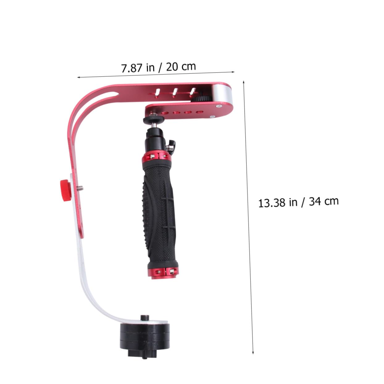 Stabilizzatore Fotocamera Video Portatile Rosso in Lega di Alluminio | Camera e Dv, Movimento Fluido e Preciso, Viaggio e Riprese da Angolazioni Basse