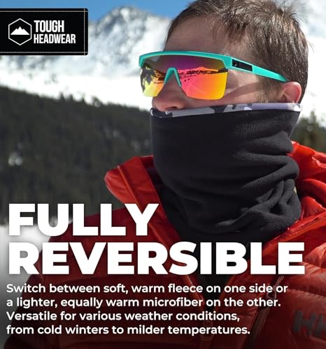 Image of Tough Headwear Swtich Winter Neck Gaiters For Men & Women, Fleece Neck Gaiter, Fleece Neck Warmer, Ski Gaiter - Reversible