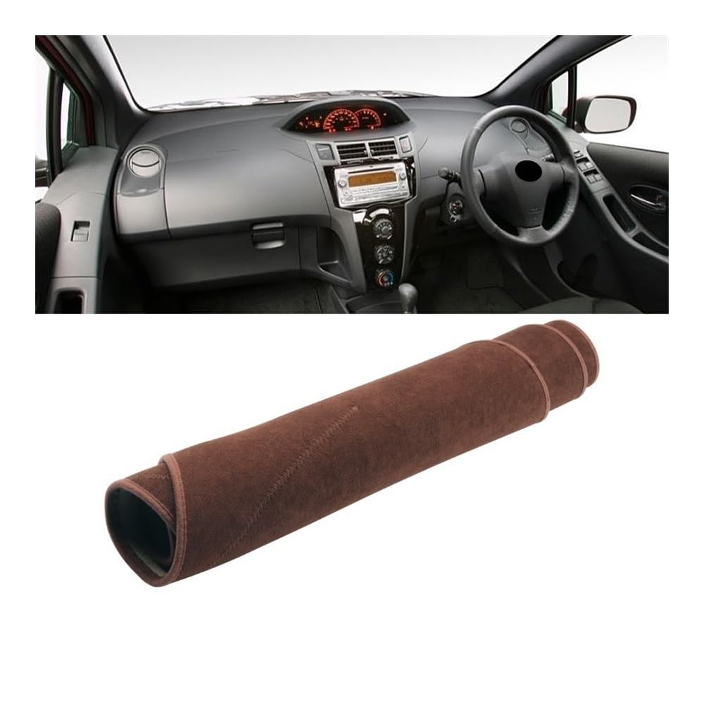 Armaturenbrettabdeckung, Schutzmatte, rutschfeste Matte, Schutzhülle für Toyota Yaris Vitz (2006–2011), Schwarz, Seite LHD
