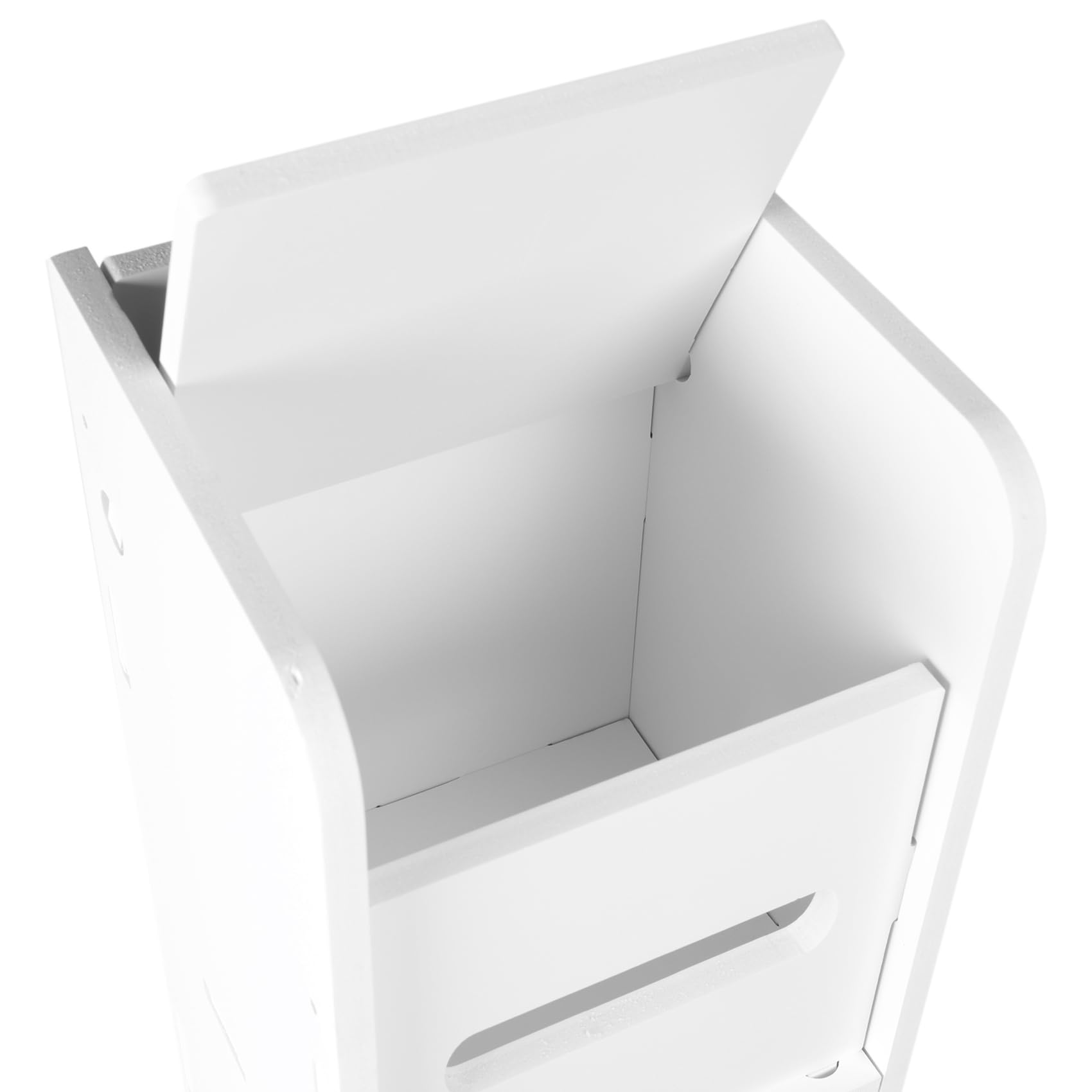 Gabinete de almacenamiento de baño de PVC blanco para espacios pequeños sobre el inodoro, diseño de esquina, solución de almacenamiento compacta y elegante (blanco)