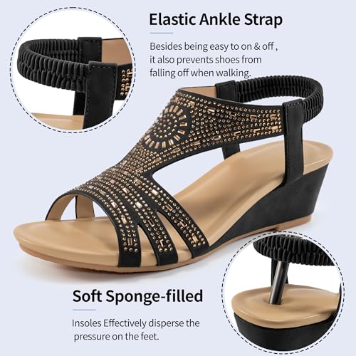 Womens Wedge Sandals Platform - Comfortable Open Toe Wedge Sandals Women Dressy Summer - Fashion Ladies Party Wedges3