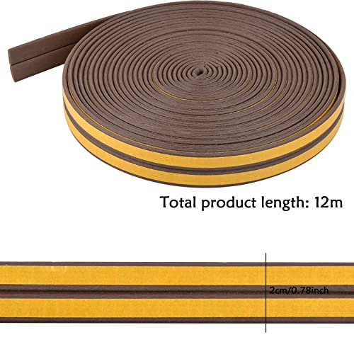 NATUCE Dichtungsband für Türen Fenster 9mm*2mm, Schaumstoff Selbstklebendes, Türdichtung Fenster Anti-Kollisions, Fensterdichtung Gummidichtung Abdichtungsband - 12M (Braun)