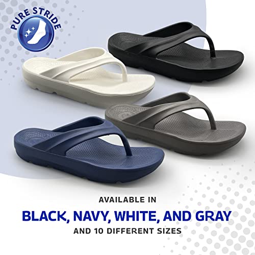 Pure Stride Therapeutic Flip Flops, Orthotic Thong Sandals for Plantar Fasciitis, Metatarsal and Heel Spurs, Feet Pain Relief and Arch Support - Black, Women’s Size 7 - Thumbnail 5