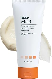 RUSK Wired Flexible Styling Cream - Frizz Control Hair Styling Products for Textured Definition & Pliable Hold - Flexible Hair Cream for All Types (6 oz)