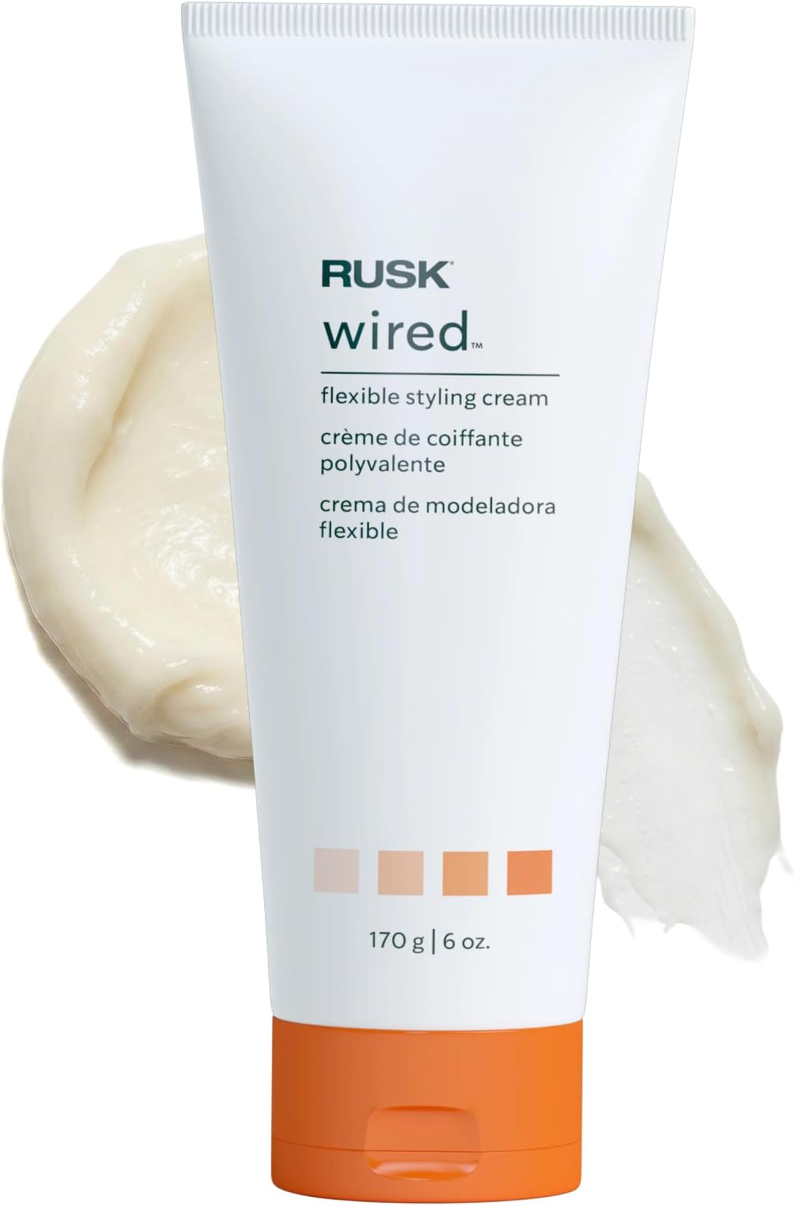 RUSK Wired Flexible Styling Cream - Frizz Control Hair Styling Products for Textured Definition & Pliable Hold - Flexible Hair Cream for All Types (6 oz)