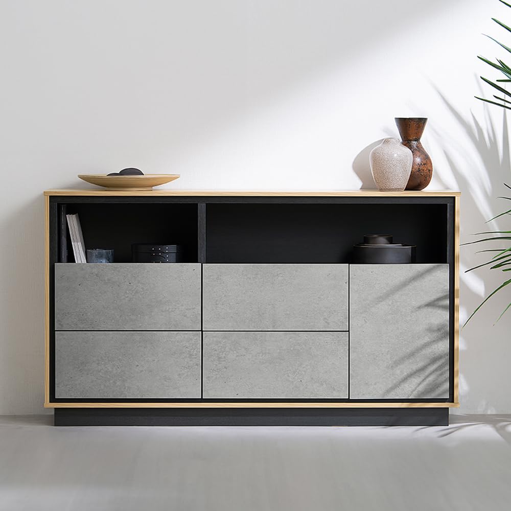 Amazon｜キャビネット 棚 収納 リビングキャビネット ナチュラル