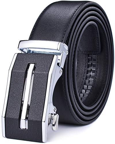 Image of Beltox Men Leather Belt w Slide Ratchet Interchangeable Buckle