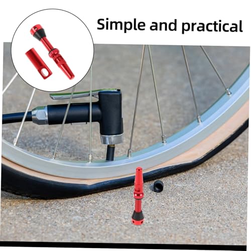 Set de 2 válvulas tubeless de aleación de aluminio rojo con orificio lateral para fácil instalación y reemplazo eficiente para inflado y hermeticidad de neumáticos miniatura 4