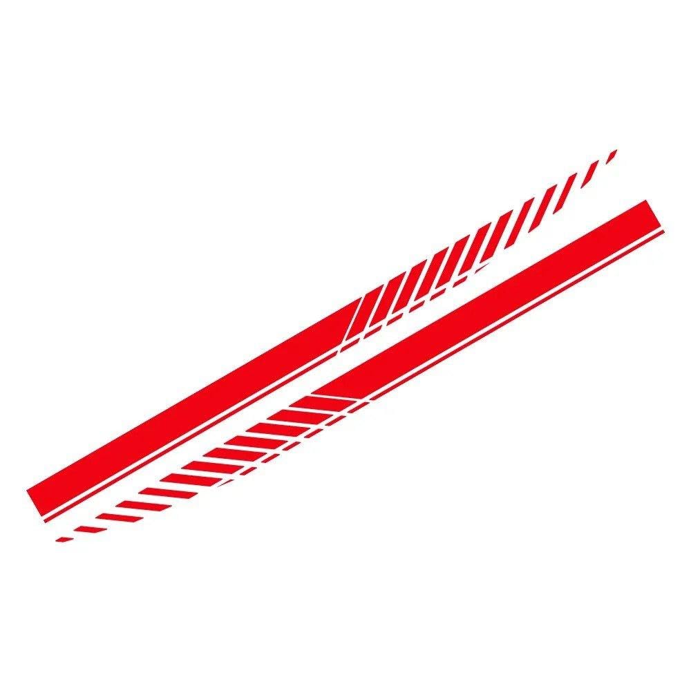 Car Door Side Skirt Racing Stripe Style Stickers Vinyl Film Decals Auto Tuning Accessories(Glossy Red)
