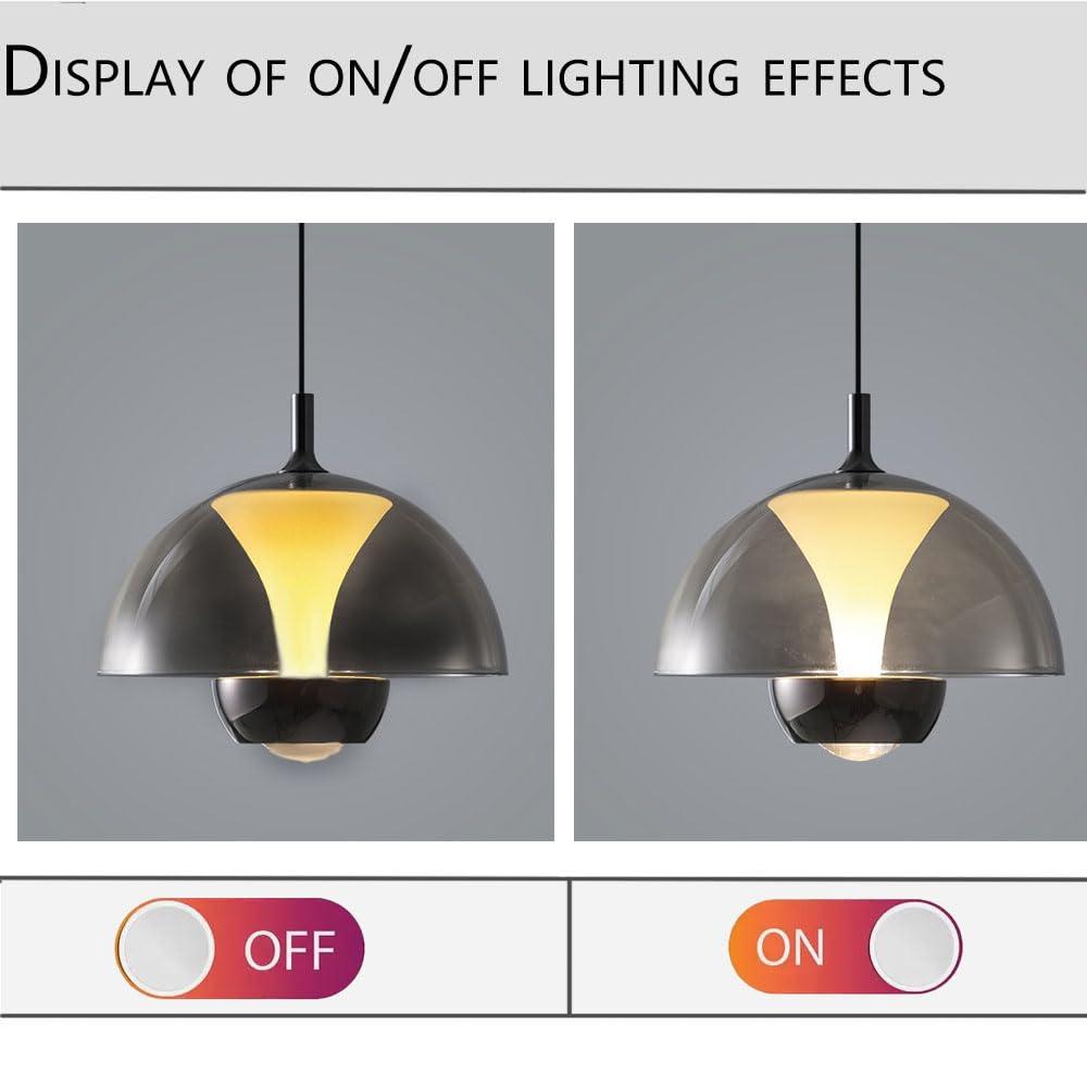 Lámpara colgante LED de espectro completo Gris ahumado, suspendida, con pantalla de cristal transparente Luminaria tricolor ajustable Para mostradores de bar, pasillos y mesitas