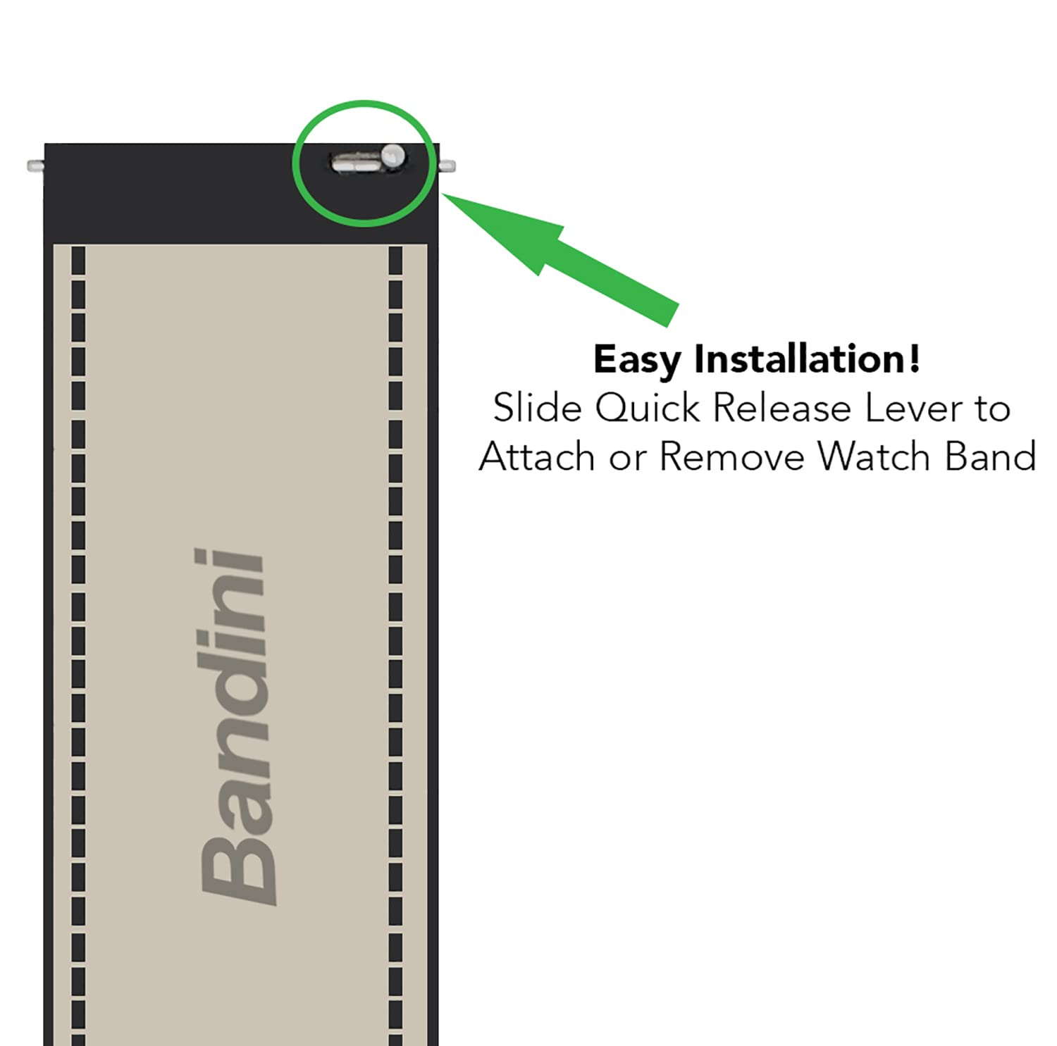 Bandini Silicone Quick Release Soft Rubber Watch Band for Classic and Smart Watch Bands - Waterproof Sports Strap - Light Grey / 24mm