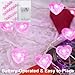 Valentine Day Decorations 13 ft 40 LEDs Pink Heart Shaped Twinkle Fairy String Lights Battery Operated for Kids Bedroom Wedding Indoor Outdoor Party Valentine's Day Mother's Day Decor(Pink)