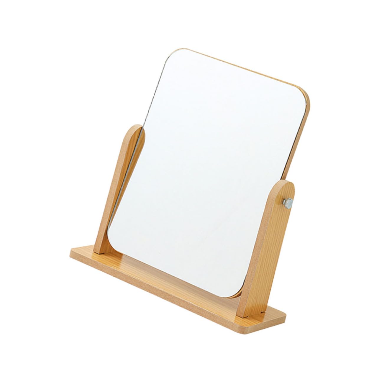 Miroir de maquillage rotatif durable en bois grand modèle stable