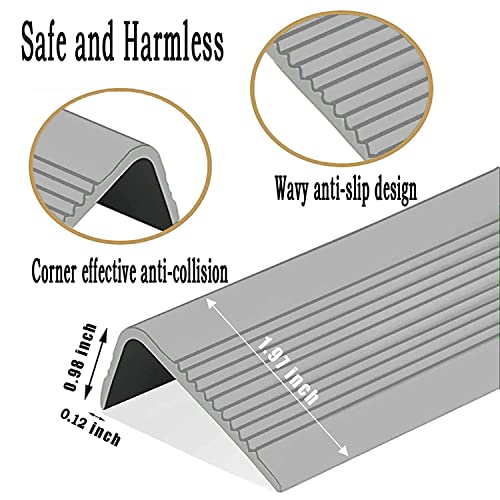 Image of Stair Tread Edge Protectors Adhesive Stair Strip Wide Side Design Non-Slip, Sunscreen, Waterproof, Antifreeze, Wear-Resistant L Shap - (Orange)