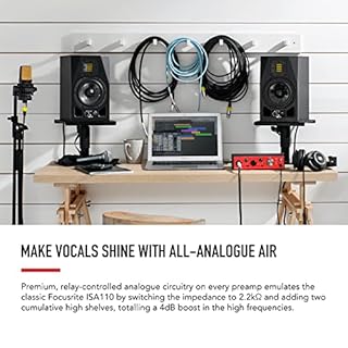 Focusrite Clarett+ 2Pre, interfaccia audio USB-C alimentata tramite bus per la produzione musicale, con due preamplificatori professionali e uscite per cuffie/ingressi strumenti potenti e trasparenti