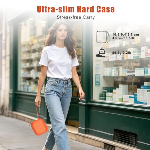 Image of XANAD Hard Case for Oklar /MMIZOO /Medline /IPROVEN Wrist Blood Pressure Cuff Monitor,Orange
