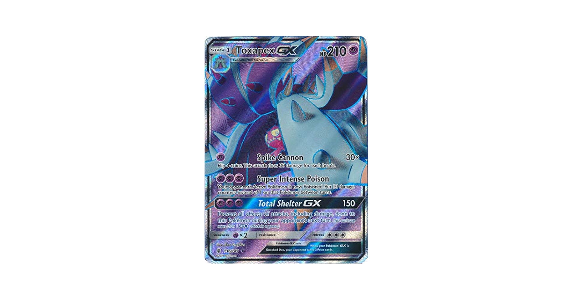 Amazon.com: Toxapex GX - 136/145 - Full Art Ultra Rare