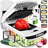 Fullstar All in One Vegetable Chopper and Mandoline Slicer - Food Chopper with Container and Julienne Slicer, Fruit Slicer, Veggie Cutter, Kitchen Gadgets & Gift for Mom (8 in 1, White)