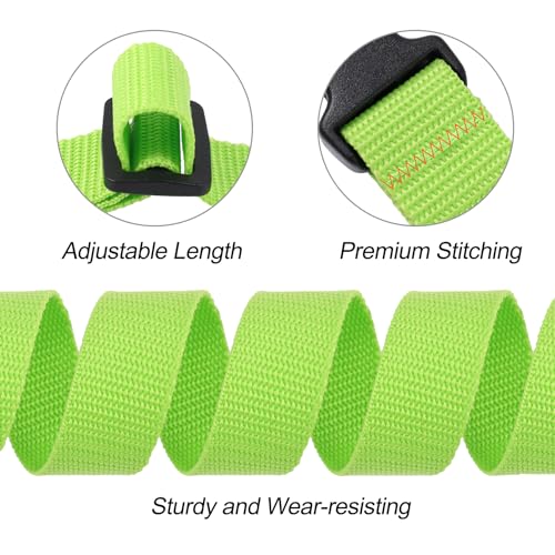 Image of Buckle Straps with Clips, Adjustable Nylon Straps with Buckle, Packing Straps, Green 4 Pack (6'x1 inch)