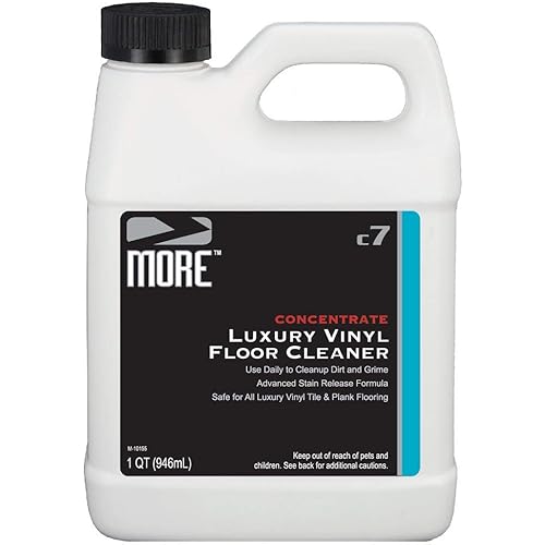 MORE Luxury Vinyl Floor Cleaner - Water-Based Surface Care Concentrate - For Kitchen and Bathroom Floors - Daily No-Rinse Cleaner - Unscented - pH Neutral - 32oz