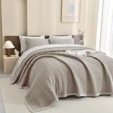 Picture of Sanracie Oversized King Bedspread(120"x120"), Cotton Waffle Weave Quilt Set 3Pcs Soft Lightweight Farmhouse Oversized King Quilt Bedding Set,Luxury Bedding Coverlet for All Seasons