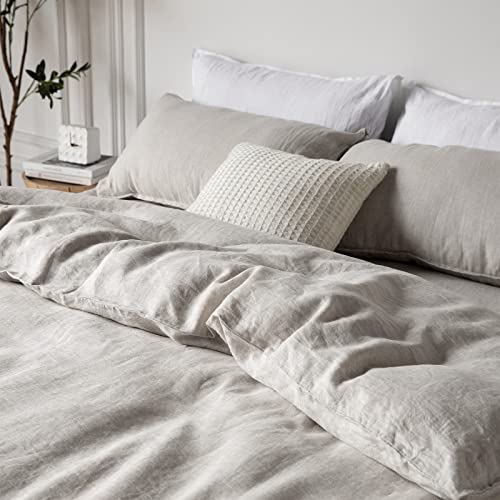 Xz Xifa Linen Duvet Cover, 100% Natural French Flax , Breathable & Durable Textured Bedding, Cooling Duvet Cover Sets 3Pcs-1 Duvet Cover And 2 Pillow Shams (King Size, Linen) #TOP2