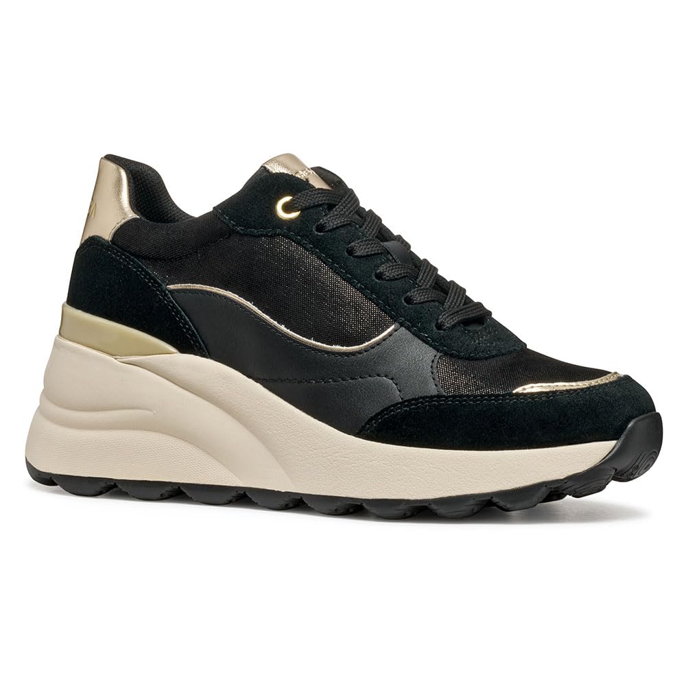 Geox Women's D Spherica Ec13 Trainers, Black, 7.5 UK