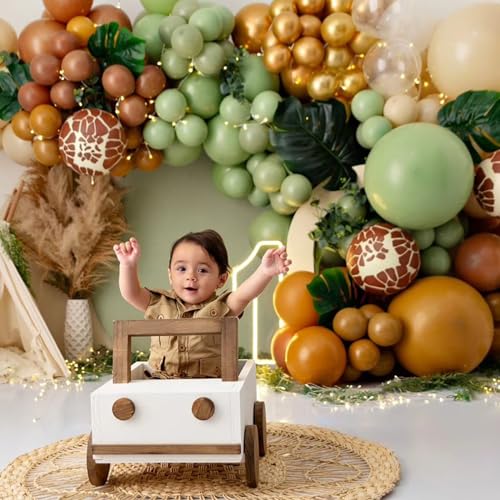 Image of Jobkoo Sage Green Balloons, 30 Pcs 12 Inch Eucalyptus Olive Vintage Green Helium Latex Balloons for Birthday Boho Baby Shower Wedding Party Decorations