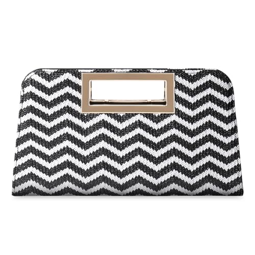 Image of VASCHY Clutch Purse for Women,Fashion Vegan Leather Cut-Out Handle Evening Handbag Crossbody Shoulder Bag for Wedding,Party