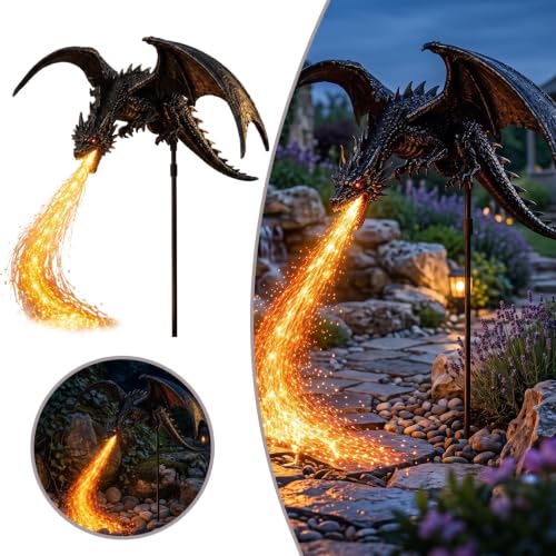 2027 New Solar Dragon Fire Garden Light, Dragon Flame Solar Light - image 6